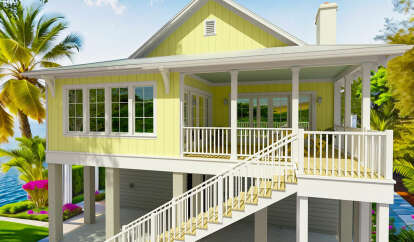 Coastal House Plan #6316-00009 Elevation Photo