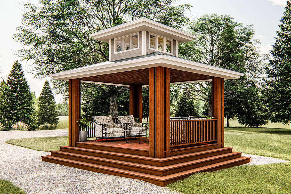Modern Farmhouse Gazebo Plan - 192 Square Feet | Floor Plan #963-00954 ...