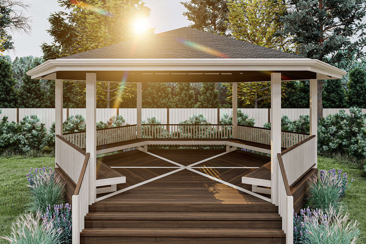 Traditional Gazebo Plan - 365 Square Feet | Floor Plan #963-00955 ...