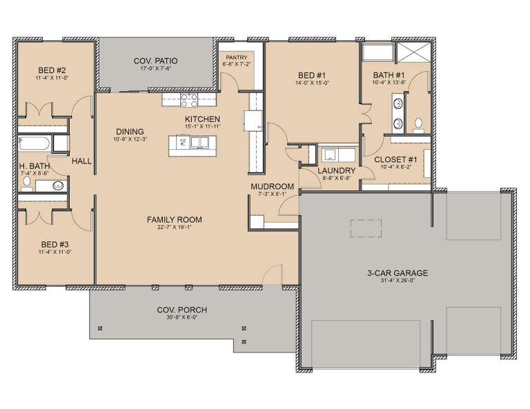 House Plan House Plan #31057 Drawing 1