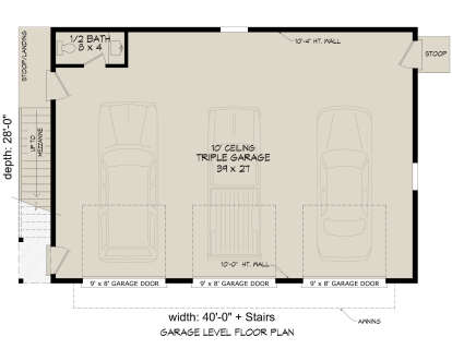 Garage Floor for House Plan #940-01043