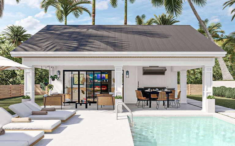 Pool House With Garage Floor Plan