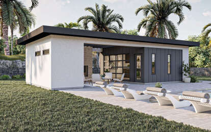 Modern Pool House Plan - 319 Square Feet, 1 Bathroom | Floor Plan #963 ...