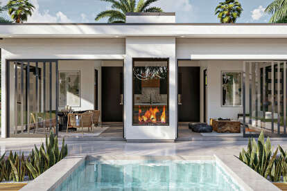 Modern Pool House Plan - 610 Square Feet, 1 Bathroom | Floor Plan #963 ...