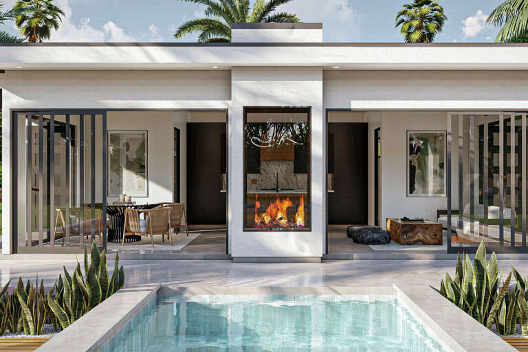 Modern Pool House Plan - 610 Square Feet, 1 Bathroom | Floor Plan #963 ...
