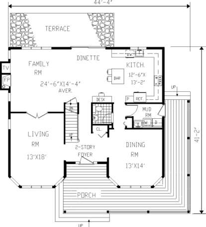 Main Floor for House Plan #033-00080