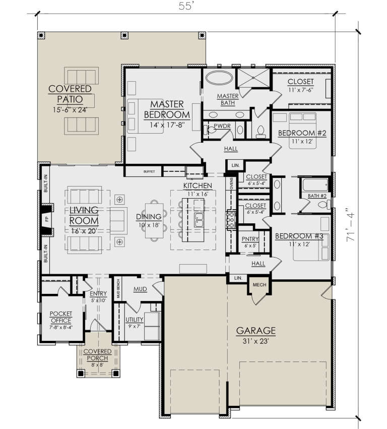 House Plan House Plan #31114 Drawing 1