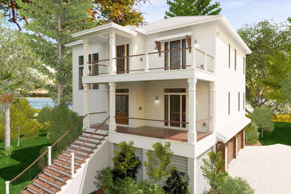 Coastal House Plan #6316-00010 Elevation Photo