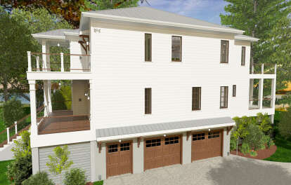 Coastal House Plan #6316-00010 Elevation Photo