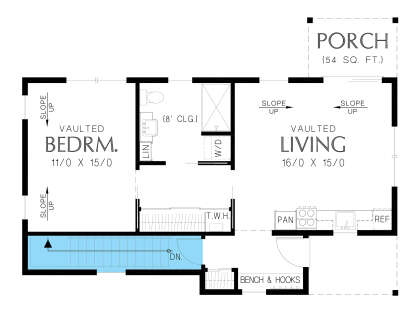 Main Floor w/ Basement Stairs Location for House Plan #2559-01032