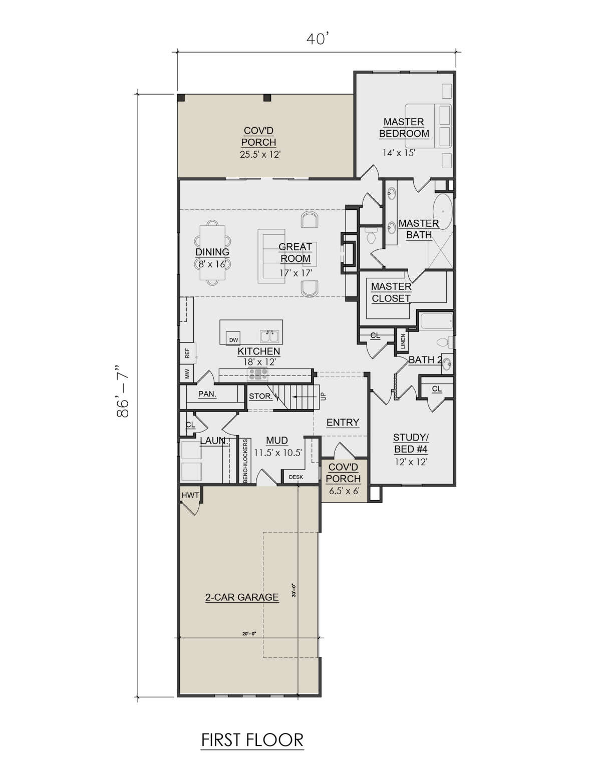 Modern Farmhouse Plan - 2,814 Square Feet, 4 Bedrooms, 3 Bathrooms ...