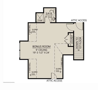 Bonus Room for House Plan #4534-00124