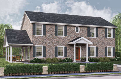 Colonial House Plan #963-00988 Elevation Photo
