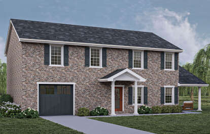 Colonial House Plan #963-00988 Elevation Photo
