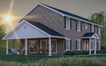 Colonial House Plan #963-00988 Elevation Photo