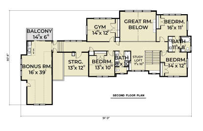 Second Floor for House Plan #2464-00131