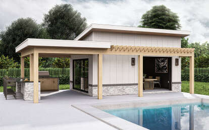 Modern Pool House Plan - 280 Square Feet | Floor Plan #963-00989 ...