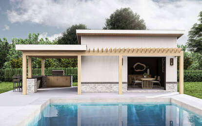 Modern Pool House Plan - 280 Square Feet | Floor Plan #963-00989 ...