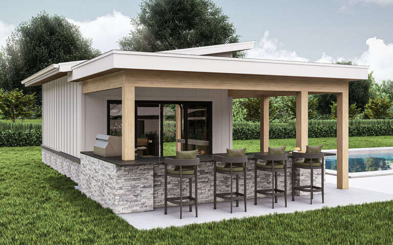 Modern Pool House Plan - 280 Square Feet | Floor Plan #963-00989 ...