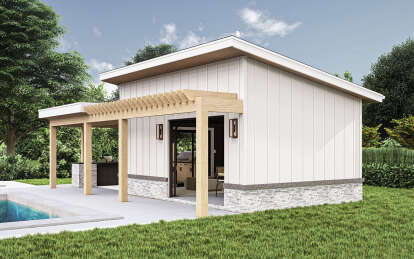 Modern Pool House Plan - 280 Square Feet | Floor Plan #963-00989 ...