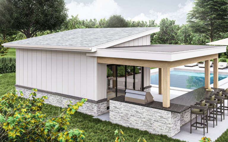 Modern Pool House Plan - 280 Square Feet | Floor Plan #963-00989 ...
