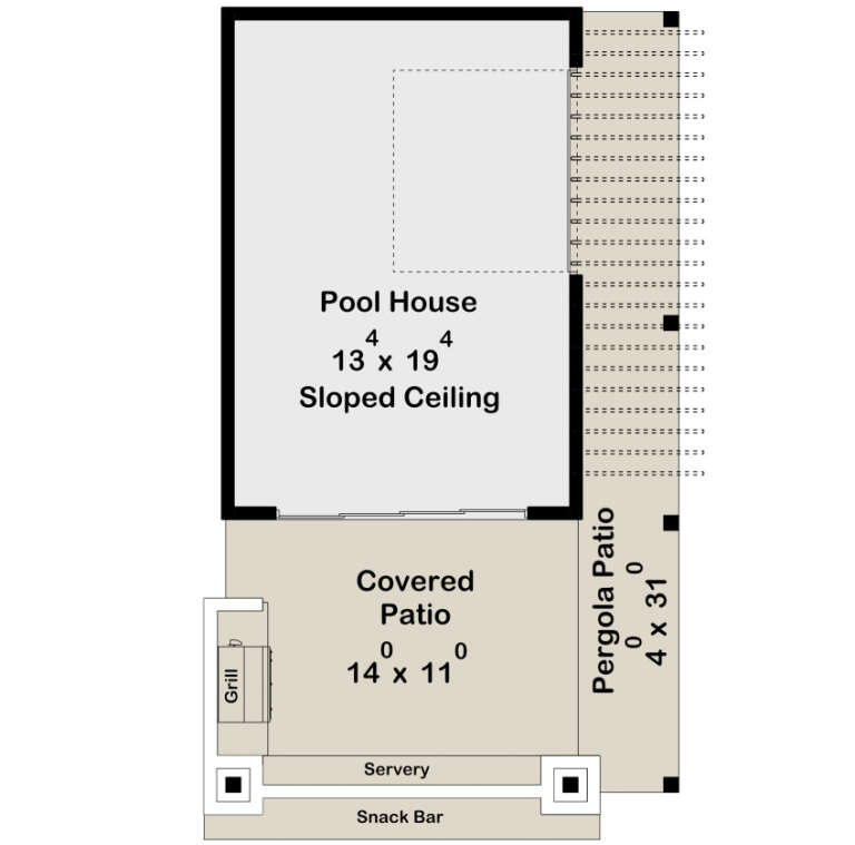 Modern Pool House Plan - 280 Square Feet | Floor Plan #963-00989 ...