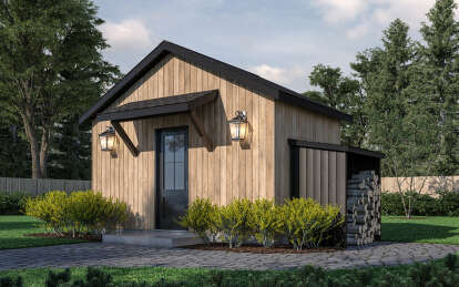 Cabin House Plan #034-01370 Elevation Photo