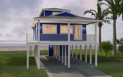 Coastal House Plan #9300-00096 Elevation Photo
