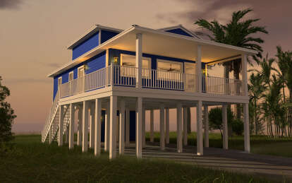 Coastal House Plan #9300-00096 Elevation Photo