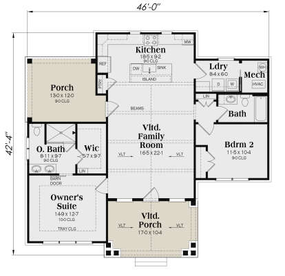 Main Floor  for House Plan #009-00401