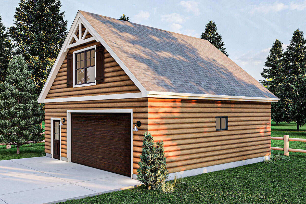 Cabin 2 Car Garage Plan - 784 Square Feet | Floor Plan #963-00996 ...