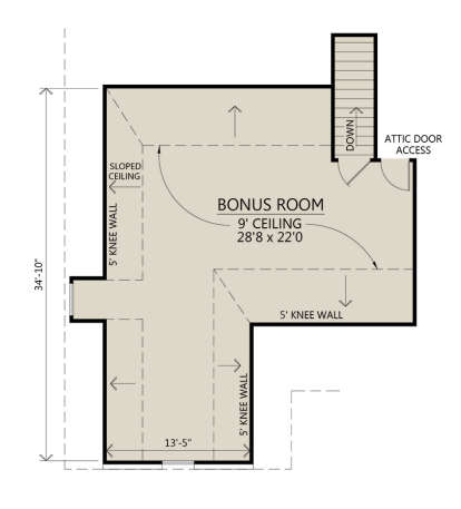 Bonus Room for House Plan #4534-00128