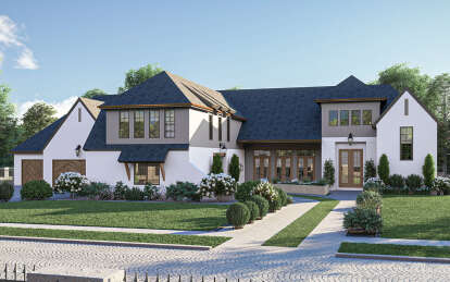Modern Transitional House Plan #963-00998 Elevation Photo