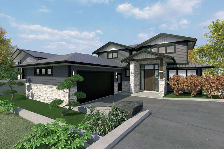 House Plan House Plan #31249 Angled Front Elevation