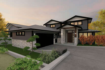 Modern House Plan #5984-00009 Elevation Photo