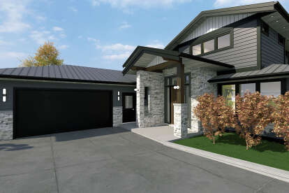Modern House Plan #5984-00009 Elevation Photo