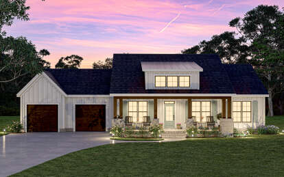 Modern Farmhouse House Plan #009-00402 Elevation Photo