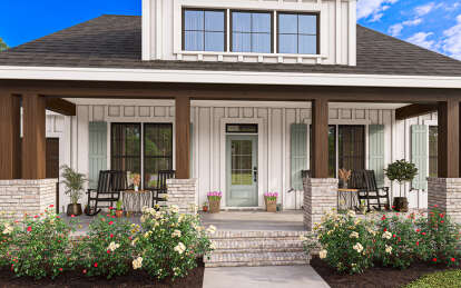 Modern Farmhouse House Plan #009-00402 Elevation Photo