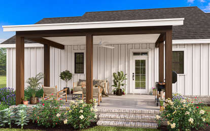 Modern Farmhouse House Plan #009-00402 Elevation Photo