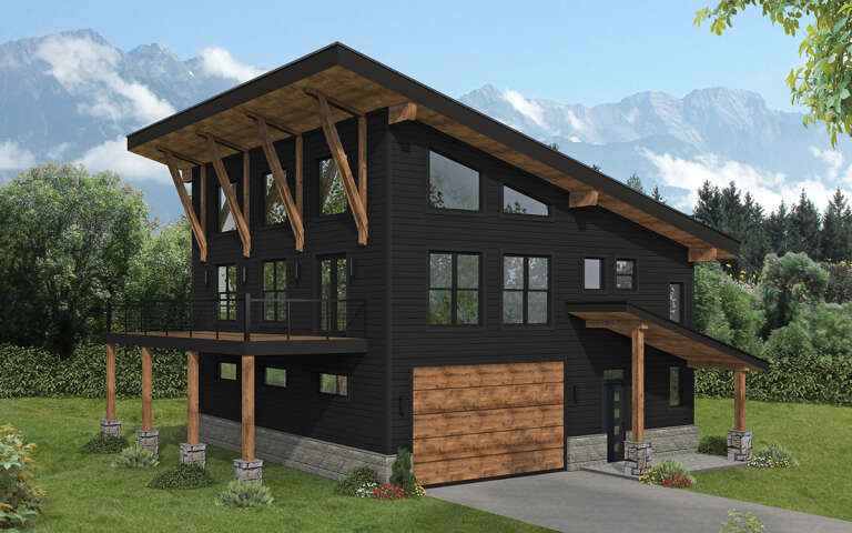 House Plan House Plan #31256 Angled Right Elevation