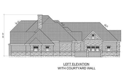 European House Plan #5445-00534 Elevation Photo