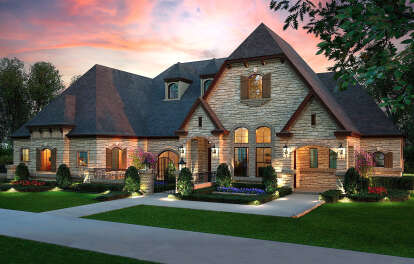 European House Plan #5445-00535 Elevation Photo