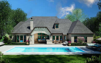 European House Plan #5445-00535 Elevation Photo