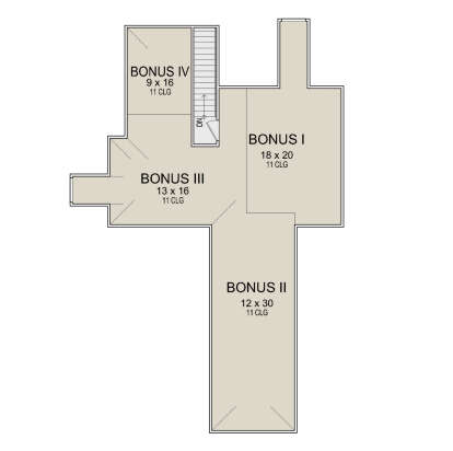 Bonus Room for House Plan #5445-00535