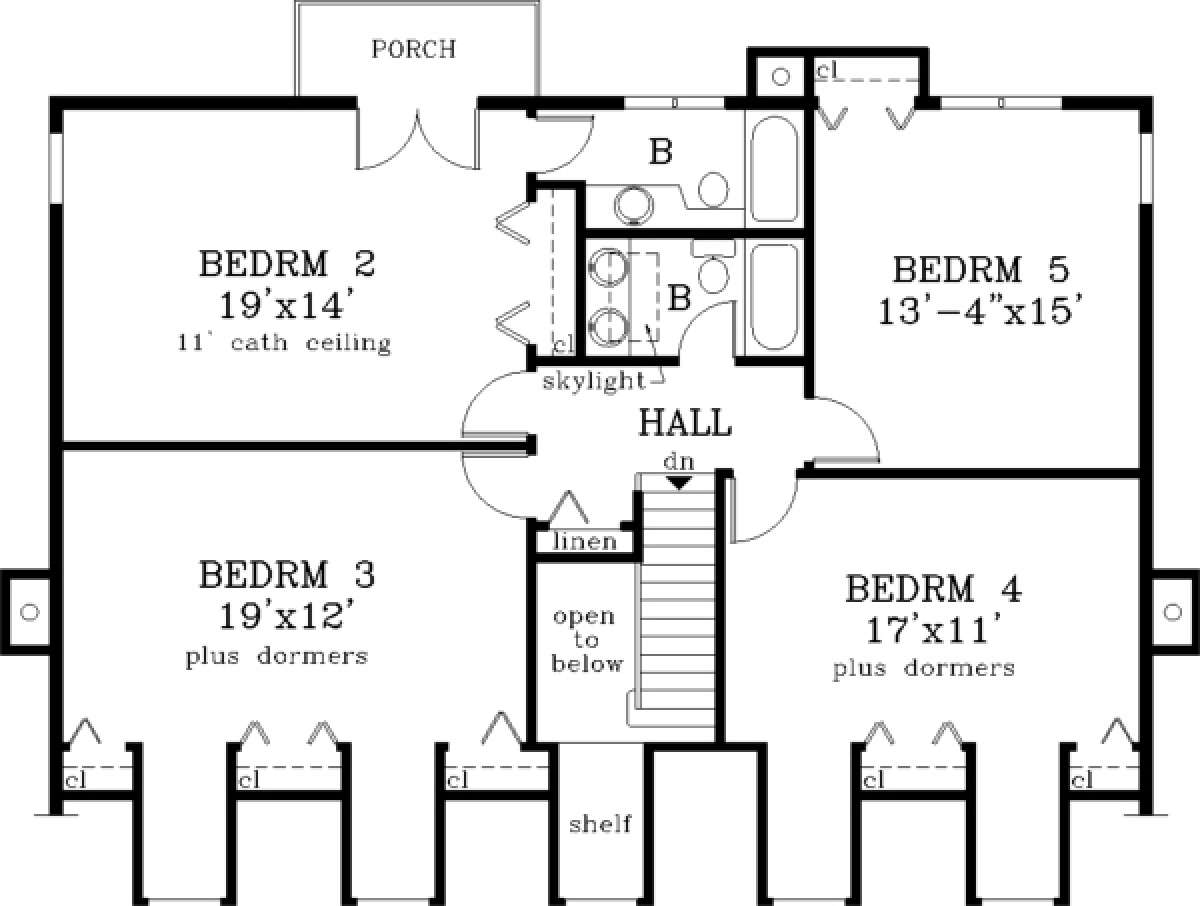 Upper Floor for House Plan #033-00081