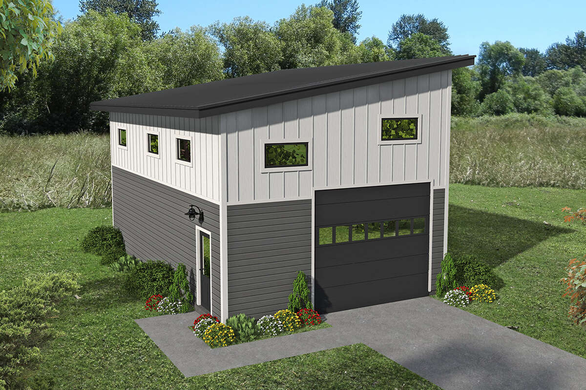 Modern 1 Car Garage Plan - 792 Square Feet | Floor Plan #940-01098 ...