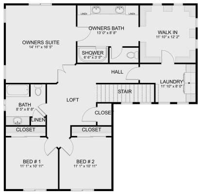 Second Floor for House Plan #2802-00302