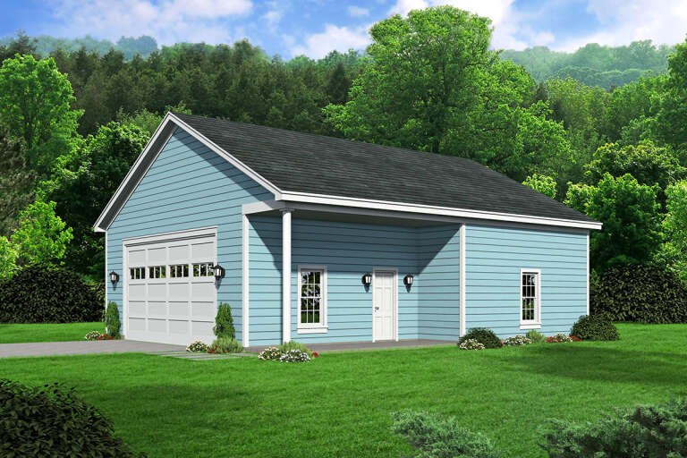 House Plan House Plan #31320 Angled Front Elevation
