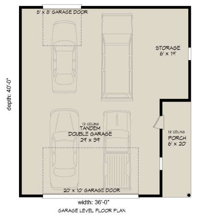Garage Floor for House Plan #940-01112
