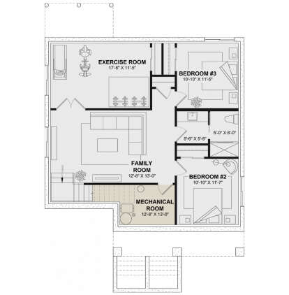 Basement for House Plan #034-01378